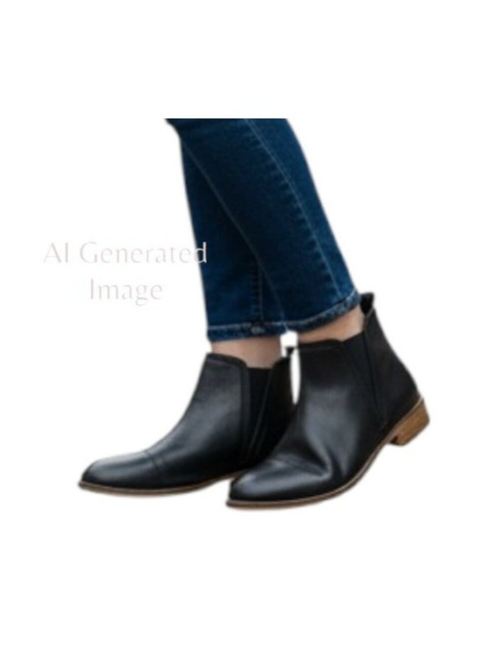 Crevo Women EVELYNE Black Leather Simple V Gore Bootie Fashion Ankle Boot Sz 10